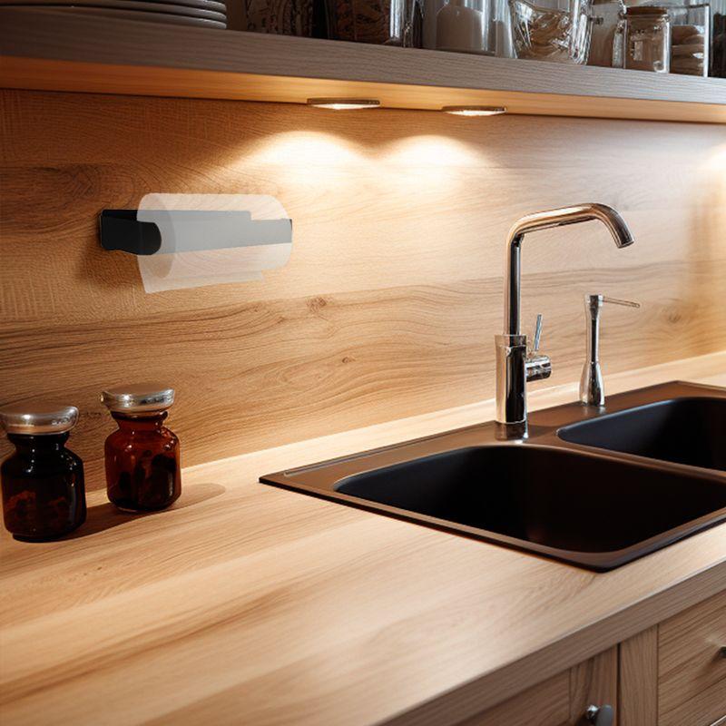 Держатель для бумажных полотенец настенный монтаж без сверления черн. Rexant 38-0637