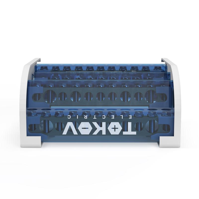 Шина на DIN-рейку в корпусе (кросс-модуль) 4 группы по 11 отверстий 125А TOKOV ELECTRICT KE-DBTB-125-4-11/3L+PEN