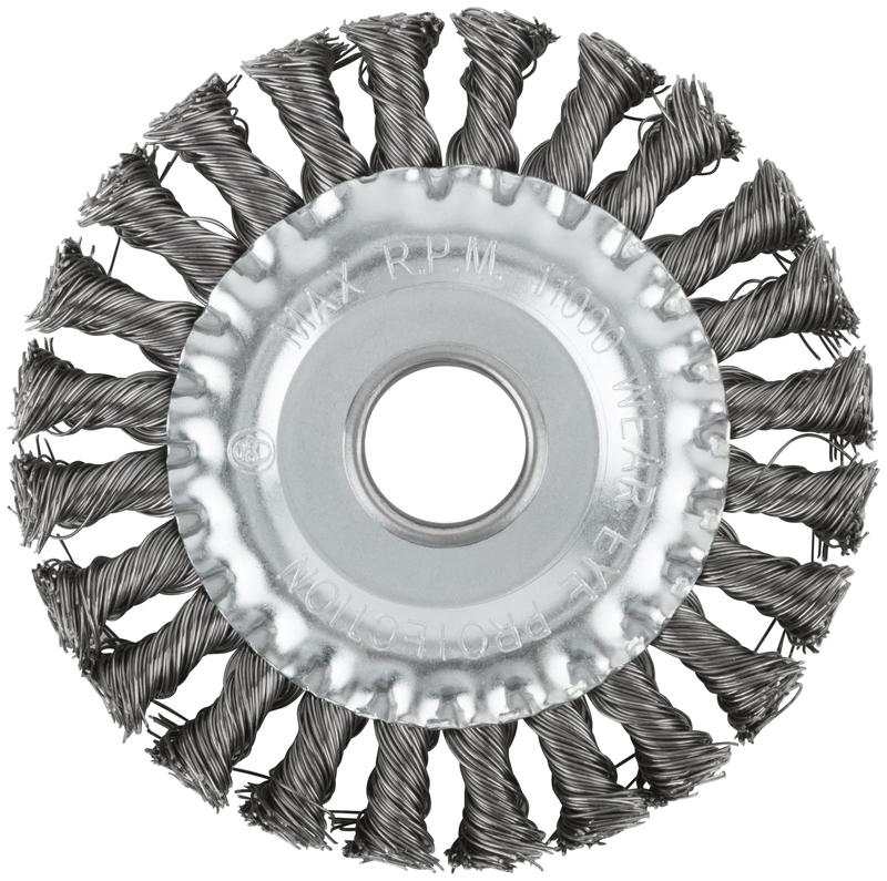 Корщетка дисковая прямая d посадочный 22.2мм стальная витая проволока 125мм КУРС 39030