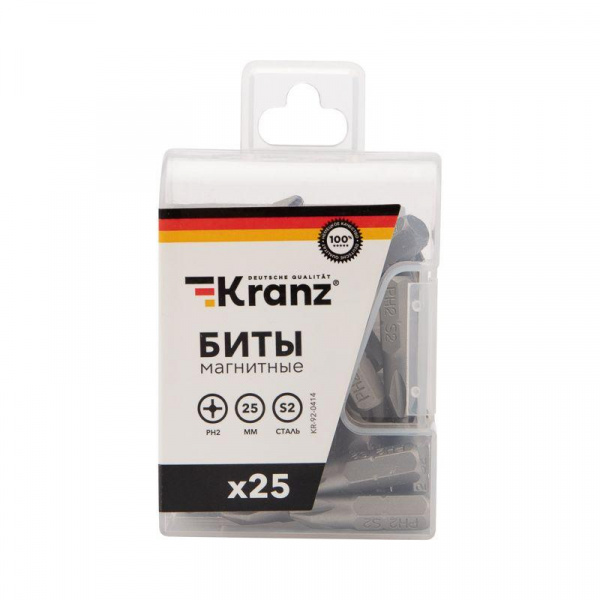 Бита PH2х25мм для шуруповерта (уп.25шт) Kranz KR-92-0414