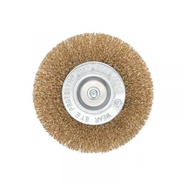 Щетка дисковая для дрели витая латунированная проволока 100мм Kranz KR-91-1231